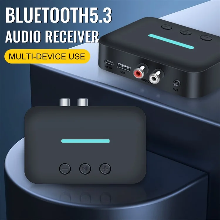 T88 5,3 Bluetooth Audioempfänger-Adapter NFC Kabelloser Bluetooth-Extender 3,5 mm AUX-Lautsprecher 