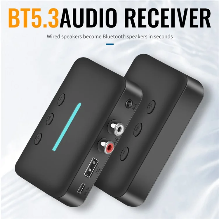 T88 5,3 Bluetooth Audioempfänger-Adapter NFC Kabelloser Bluetooth-Extender 3,5 mm AUX-Lautsprecher 