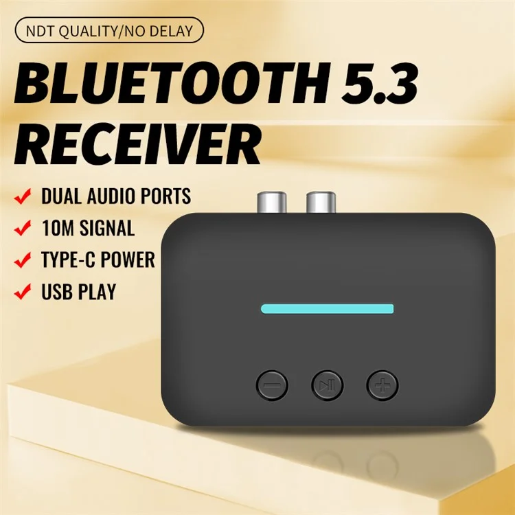 T88 5,3 Bluetooth Audioempfänger-Adapter NFC Kabelloser Bluetooth-Extender 3,5 mm AUX-Lautsprecher 