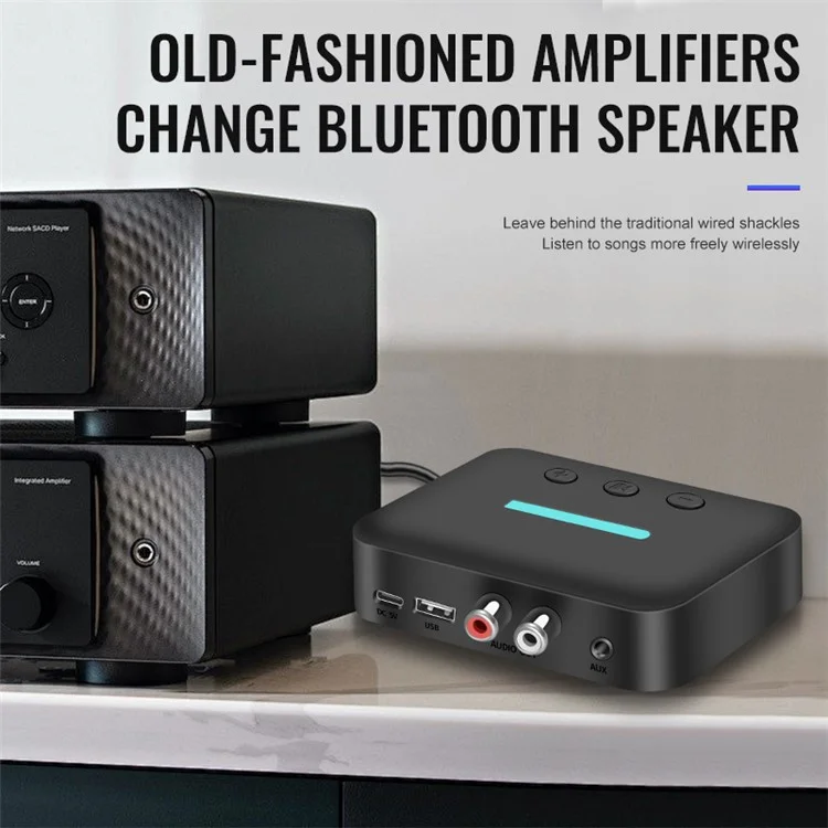 T88 5,3 Bluetooth Audioempfänger-Adapter NFC Kabelloser Bluetooth-Extender 3,5 mm AUX-Lautsprecher 