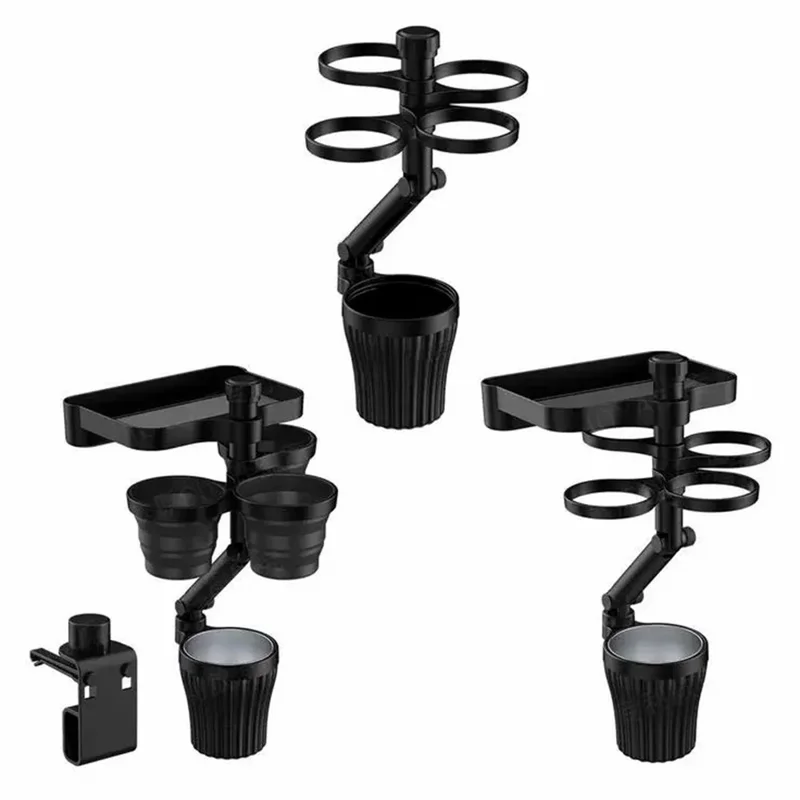 JY-G204 ABS+Stainless Steel Car Cup Holder Meal Tray Drink Cup Storage Rack with Aromatherapy Function