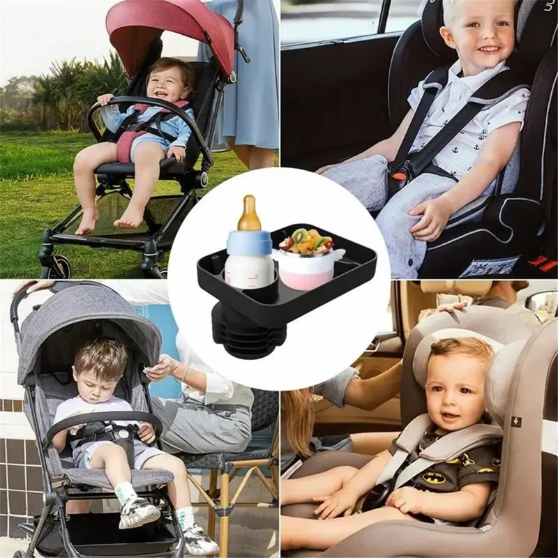 6923 Travel Tray for Kids Toddler Car Seat Silicone Rotatable Cup Holder Food Tray (BPA Free/Not FDA Certificated) - Pink