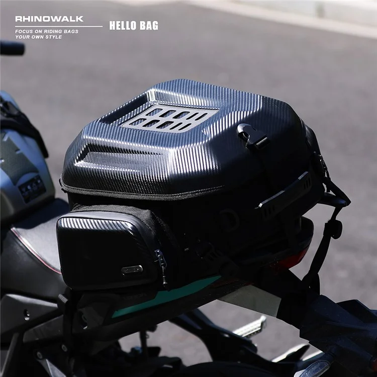 RHINOWALK MT2335 23L-35L Erweiterbare Hart-Motorrad-Taschenhalterung Polyester-Rucksack Schultertasche - Kohlefasertextur