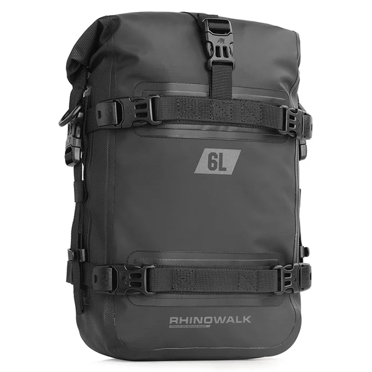 RHINOWALK MT2206 6L Waterproof Motorcycle Side Storage Bag Motorbike Side Bumper Bag - Black