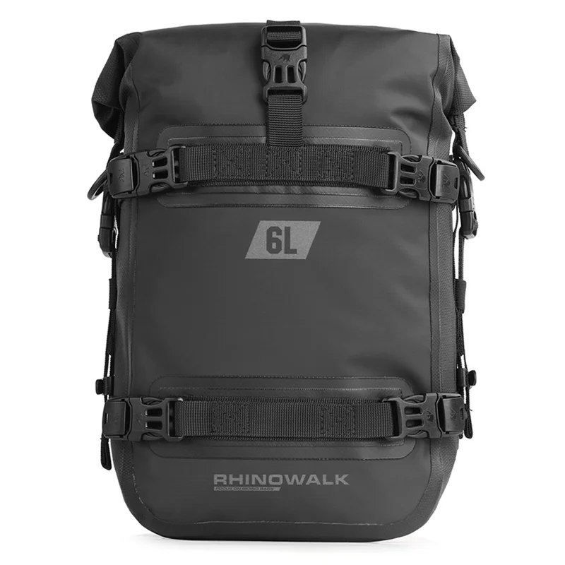 RHINOWALK MT2206 6L Waterproof Motorcycle Side Storage Bag Motorbike Side Bumper Bag - Black