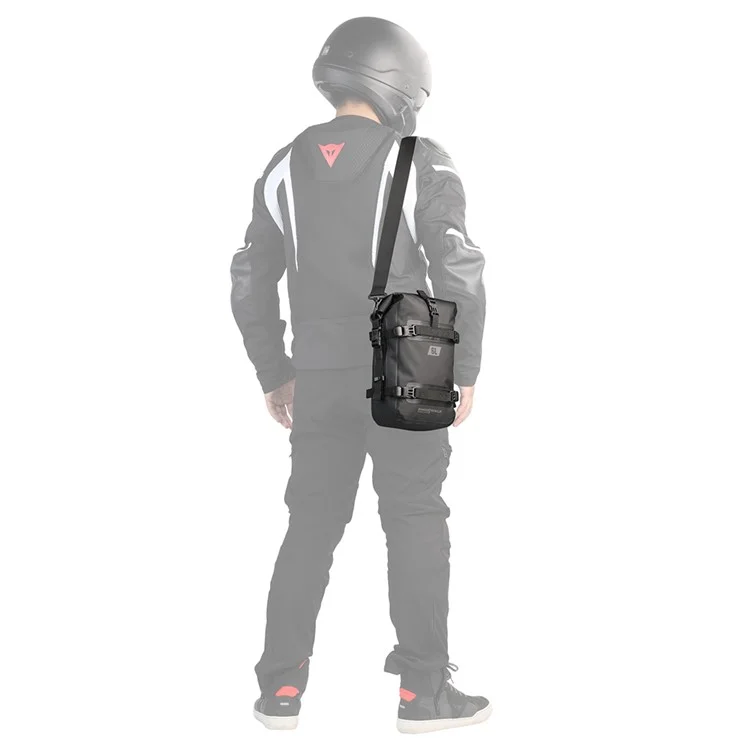 RHINOWALK MT2206 6L Waterproof Motorcycle Side Storage Bag Motorbike Side Bumper Bag - Black