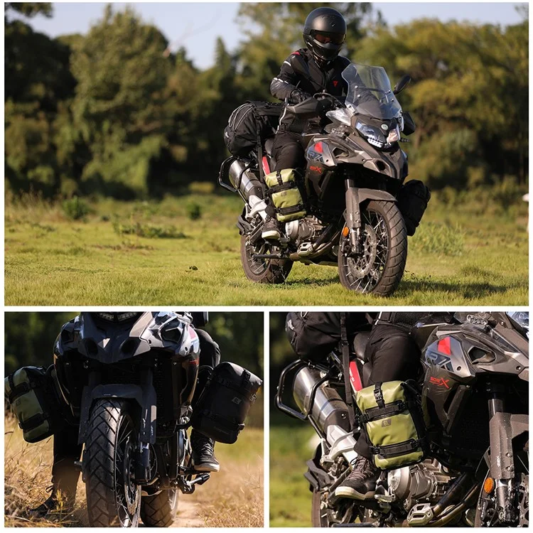 RHINOWALK MT2206 6L Waterproof Motorcycle Side Storage Bag Motorbike Side Bumper Bag - Black