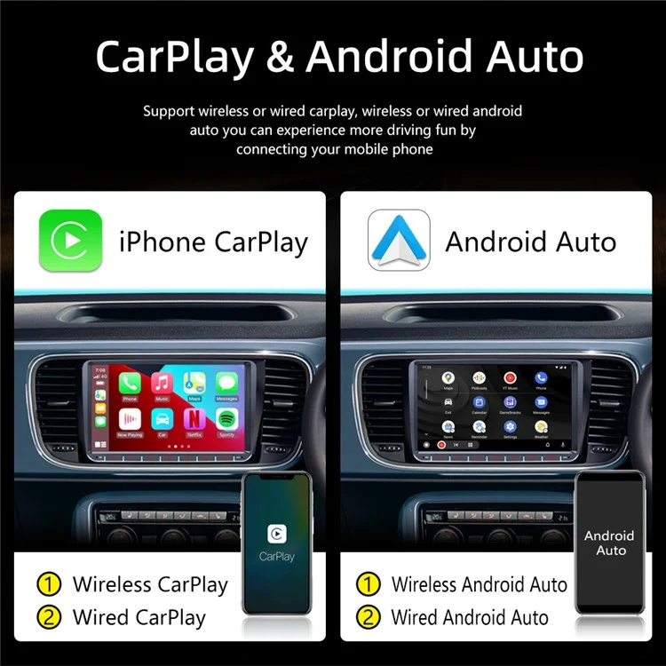 RH-753F For Golf MK5 / Polo / Passat / Jetta 1G+32G 9-inch HD Multimedia Player Car FM Radio Android 13 Carplay Music Video Player