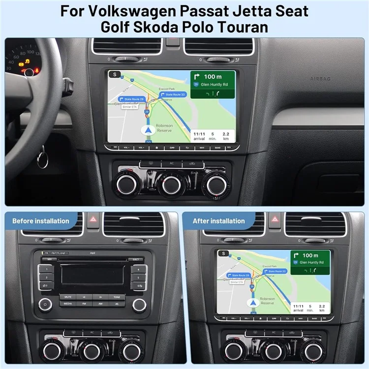 RH-753F For Golf MK5 / Polo / Passat / Jetta 1G+32G 9-inch HD Multimedia Player Car FM Radio Android 13 Carplay Music Video Player