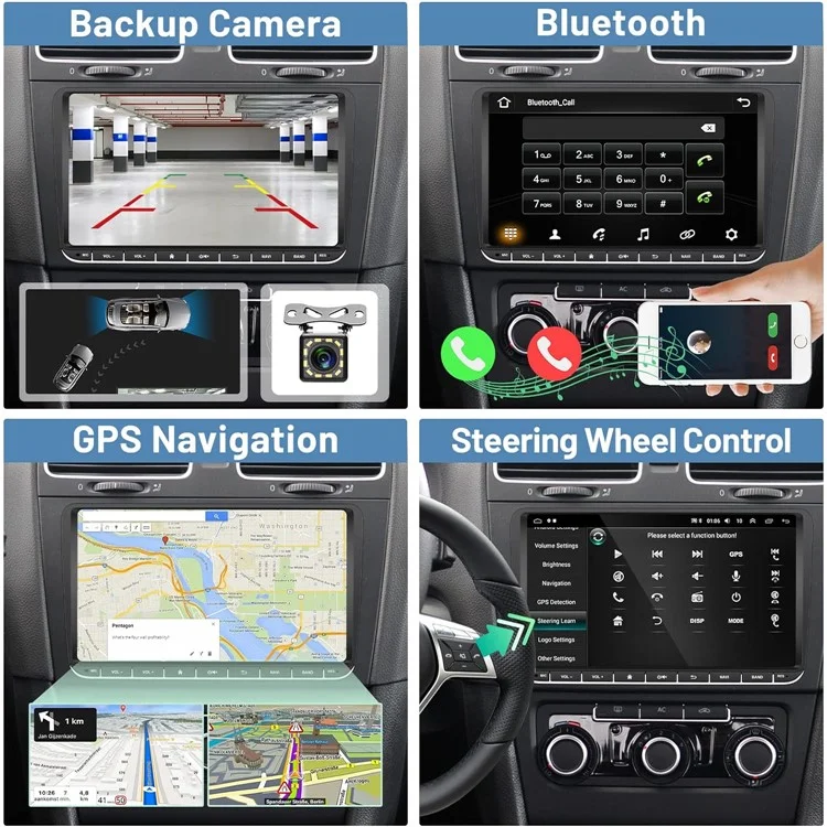 RH-753F For Golf MK5 / Polo / Passat / Jetta 1G+32G 9-inch HD Multimedia Player Car FM Radio Android 13 Carplay Music Video Player