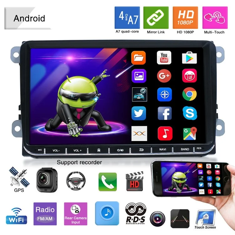 RH-753F For Golf MK5 / Polo / Passat / Jetta 1G+32G 9-inch HD Multimedia Player Car FM Radio Android 13 Carplay Music Video Player