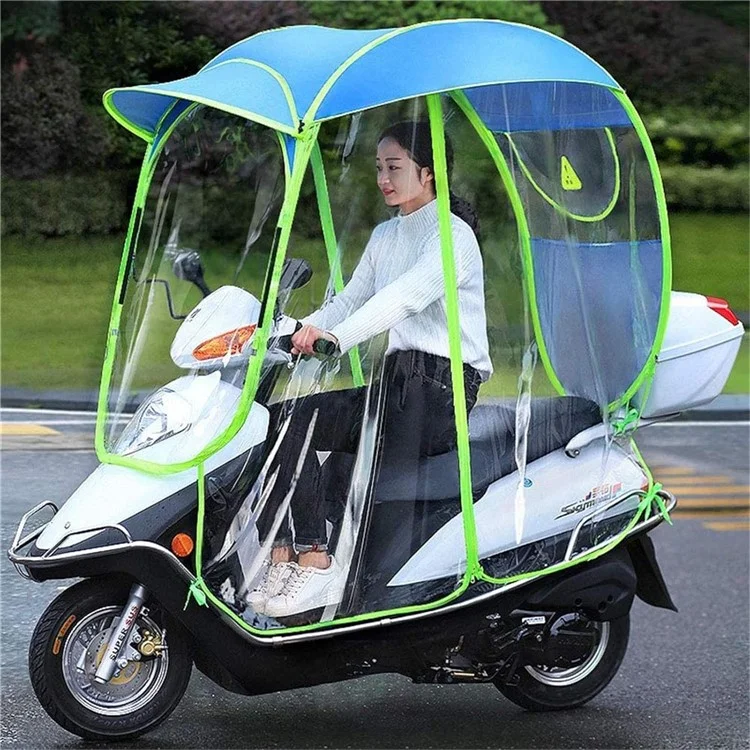 Elektrisches Motorrad-Regenschutz-Dach - Vollständig eingeschlossenes Motorradüberdachung Regenschirm Baldachin - Silberbeschichtung Lila