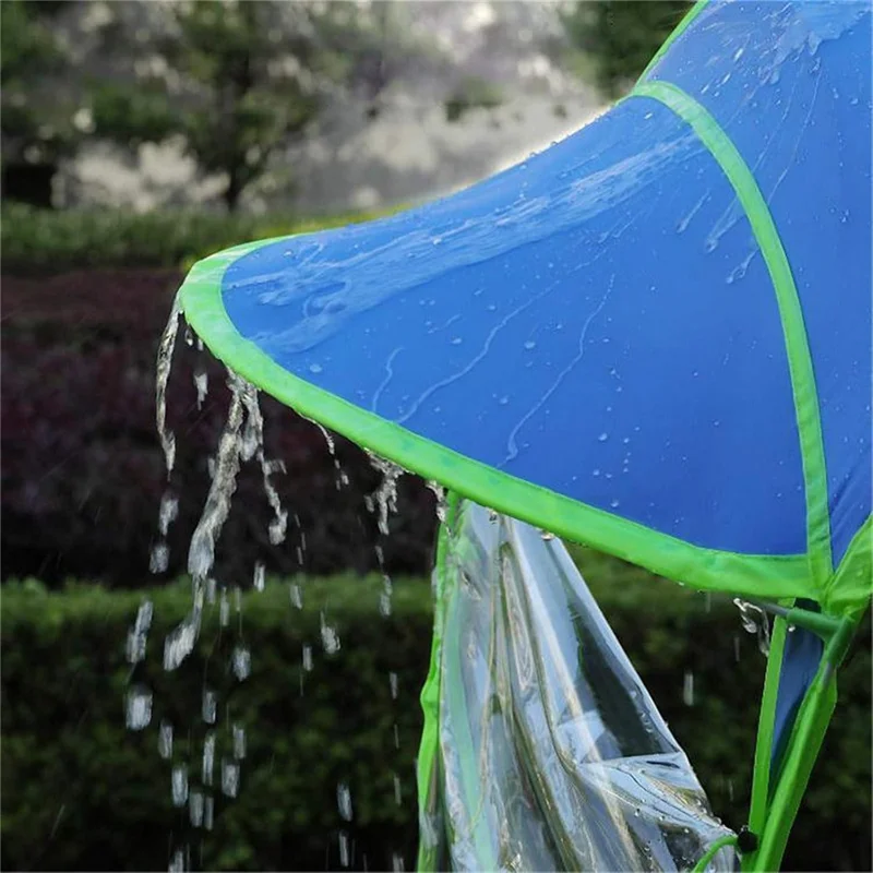 Electric Bike Motorcycle Rain Shelter Fully Enclosed Motorbike Umbrella Awning Rain Hood - Silver Coating Rose