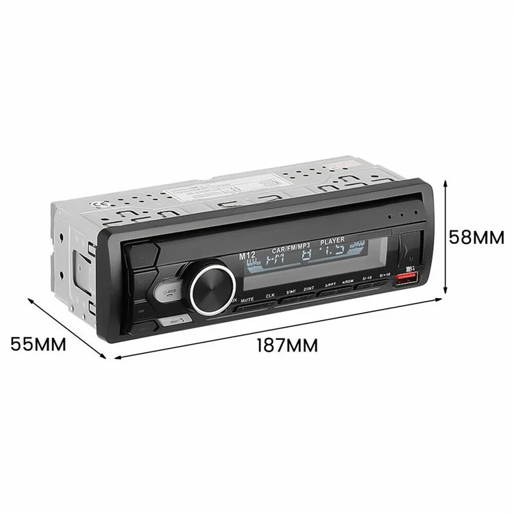 M12 AI Smart Bluetooth Lossless Music Car MP3 Player FM Radio, Unterstützung von TF-Karte