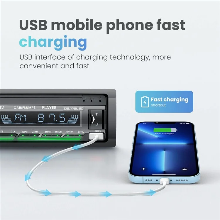 M12 AI Smart Bluetooth Lossless Music Car MP3 Player FM Radio, Unterstützung von TF-Karte