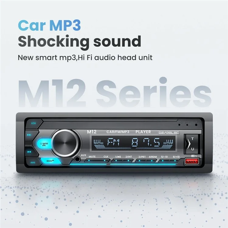 M12 AI Smart Bluetooth Lossless Music Car MP3 Player FM Radio, Unterstützung von TF-Karte