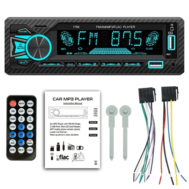 1789 Smart Bluetooth-compatible Lossless Music Car MP3 Player TF / U-Disk / AUX FM Radio Car Player