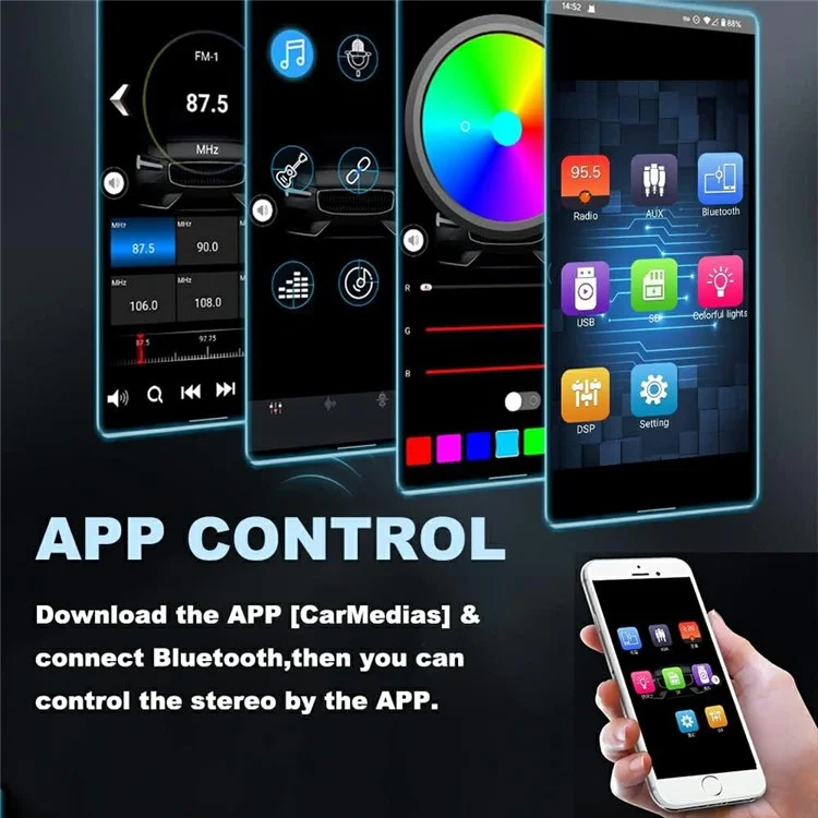 1789 Smart Bluetooth-compatible Lossless Music Car MP3 Player TF / U-Disk / AUX FM Radio Car Player