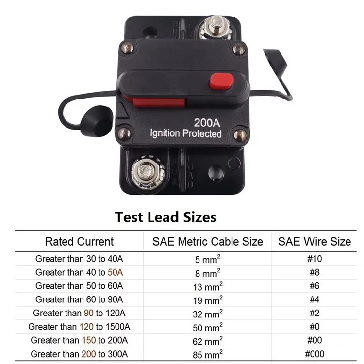 30A - 300A 12 - 48V DC IP67 Wasserdichter Schutzschalter mit manueller Rückstellung für Auto / Yacht / Wohnmobil - 30A
