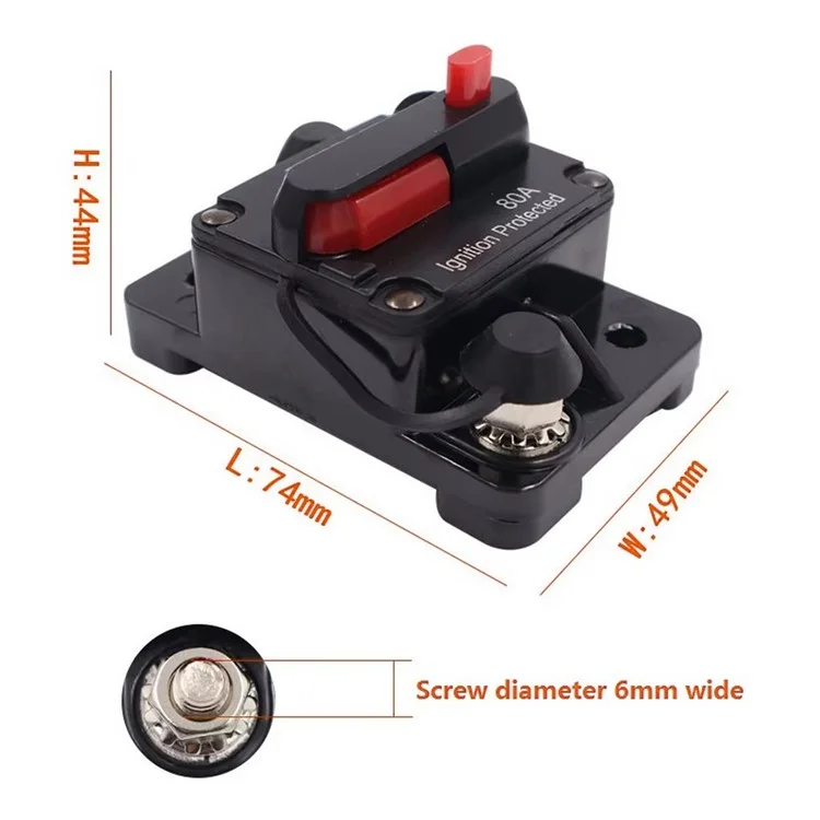 30A - 300A 12 - 48V DC IP67 Wasserdichter Schutzschalter mit manueller Rückstellung für Auto / Yacht / Wohnmobil - 30A