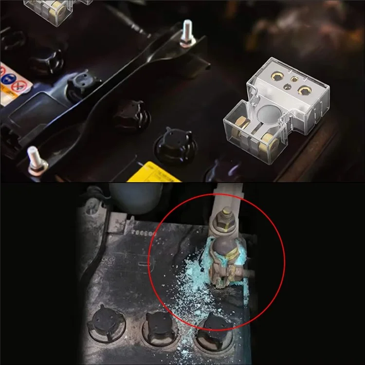 2Pcs Positive and Negative Car Battery Terminal Connectors for Automotive  /  Marine Battery Clamps - Silver+Gold