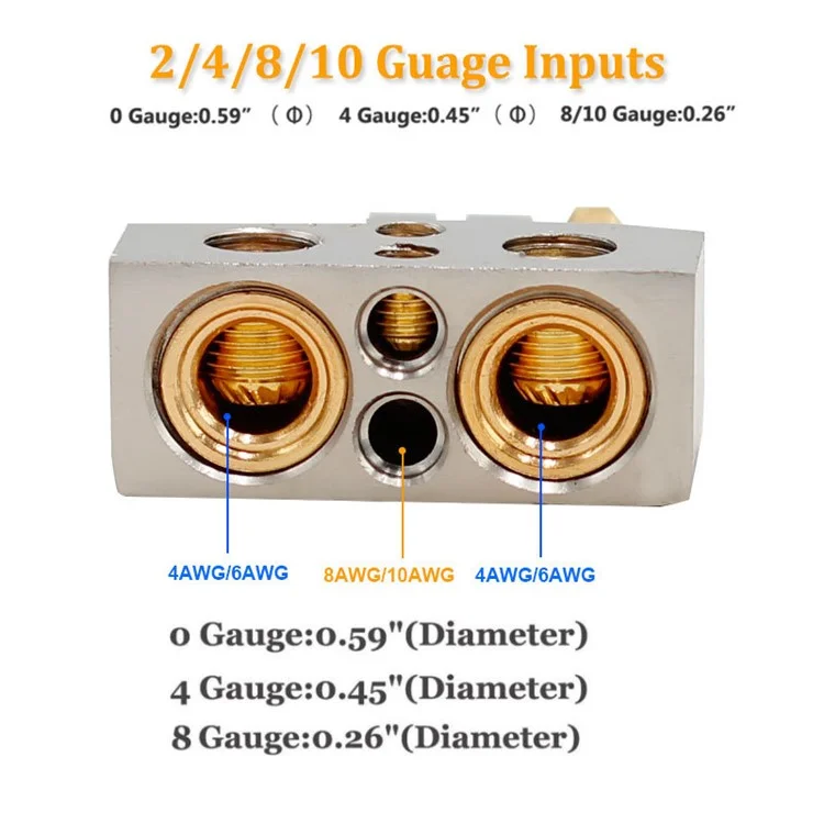 2Pcs Positive and Negative Car Battery Terminal Connectors for Automotive  /  Marine Battery Clamps - Silver+Gold