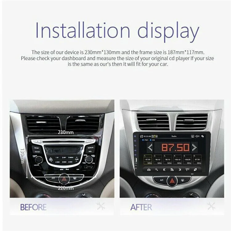 RH752A para Coche Reproductor Multimedia MP5 con Pantalla Táctil de 9 Pulgadas, Bluetooth, Radio FM