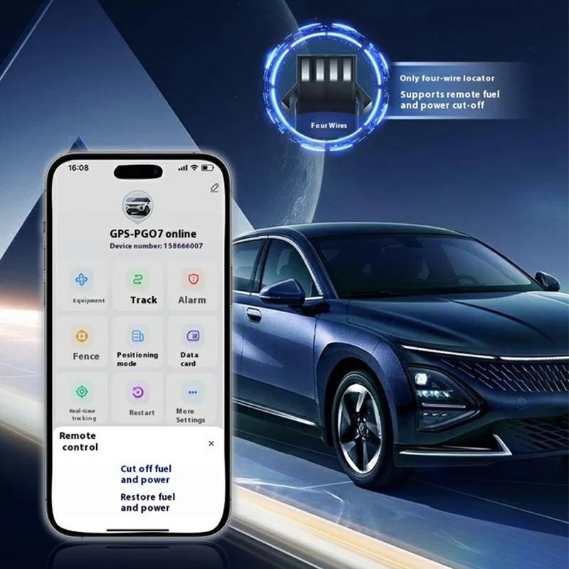 PG07 4G GPS-трекер для автомобиля, мотоцикла, автомобиля, антикражный локатор, без необходимости зарядки, 4-проводной / с реле