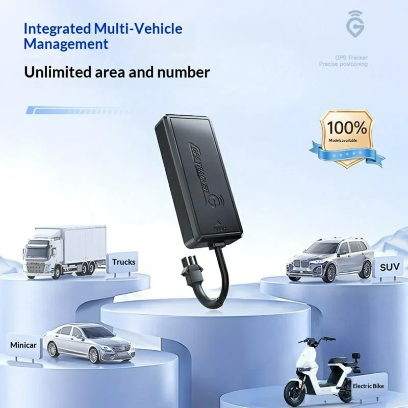 PG09 Portable GPS Tracker 4G Real Time Vehicle Tracking Device for Car / Motorcycle / Truck, 4-Wire Version - Black