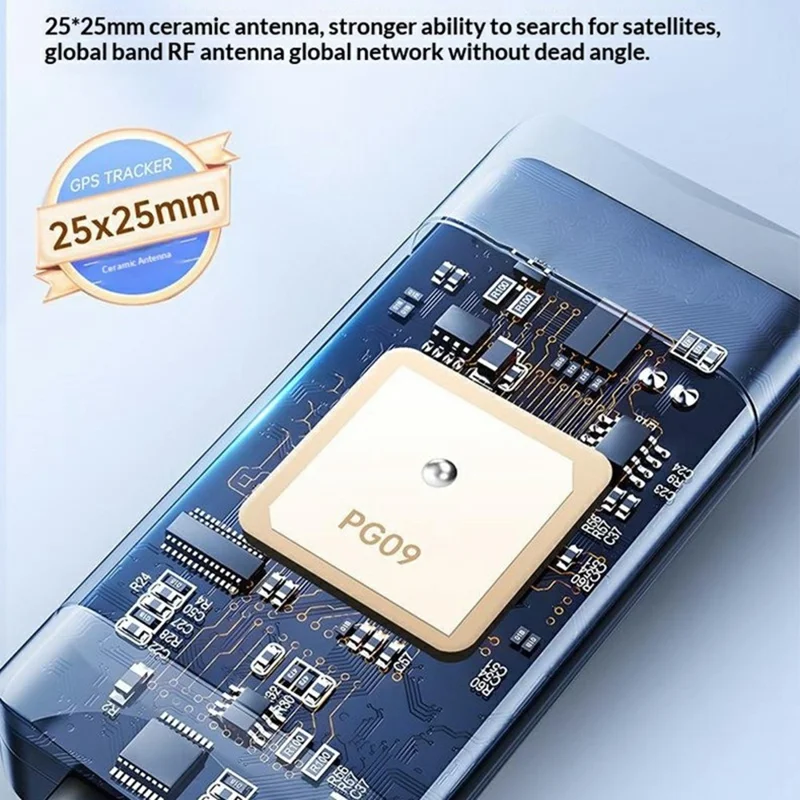 PG09 Portable GPS Tracker 4G Real Time Vehicle Tracking Device for Car / Motorcycle / Truck, 4-Wire Version - Black