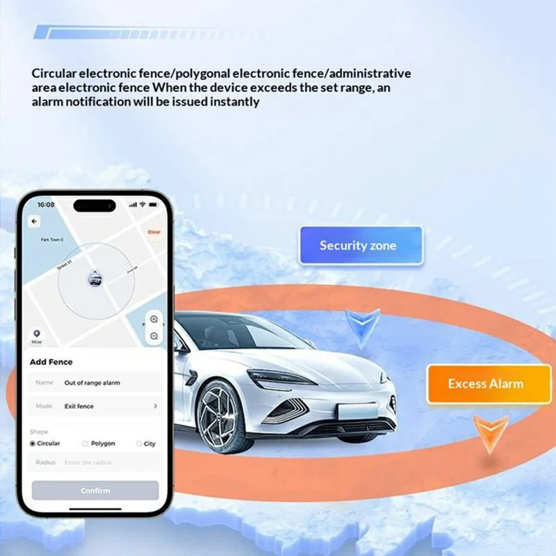 PG09 Portable GPS Tracker 4G Real Time Vehicle Tracking Device for Car / Motorcycle / Truck, 4-Wire Version - Black