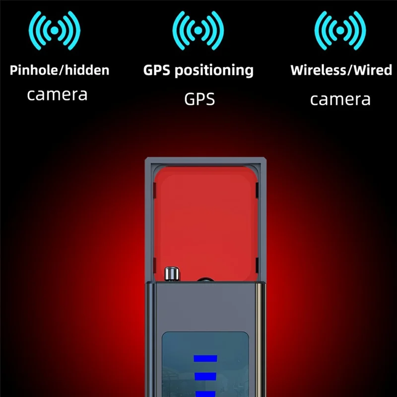 X16 Handheld Detector for Hotel Camera Real Time Scanning Anti Theft Alarm Detector - Black