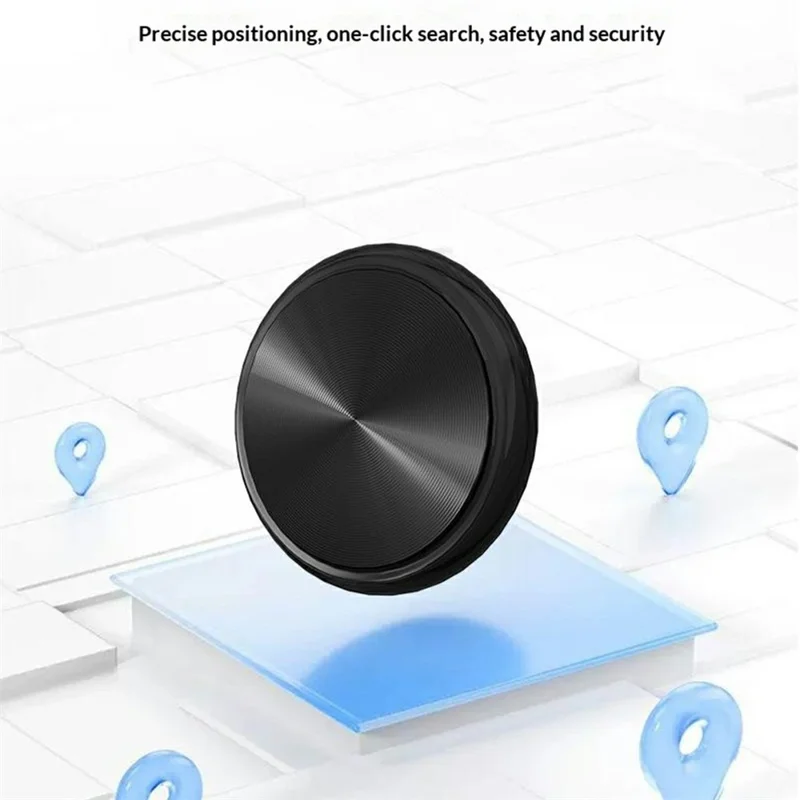 F5 Circular Design Mini Pet GPS Tracker Anti-Lost Device Global Positioning Locator for iOS / Android - Black