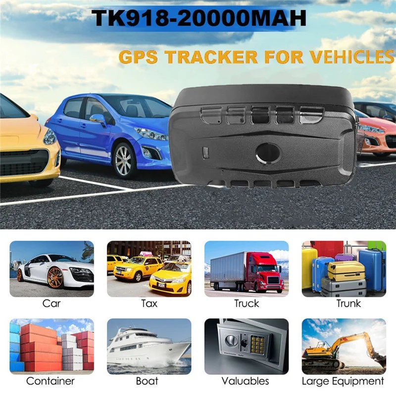 Трекер TKSTAR TK918 GPS с сильным магнитом, автомобильный, с функцией позиционирования в реальном времени, управление автопарком, длительное время ожидания, сигнализация - штекер ЕС