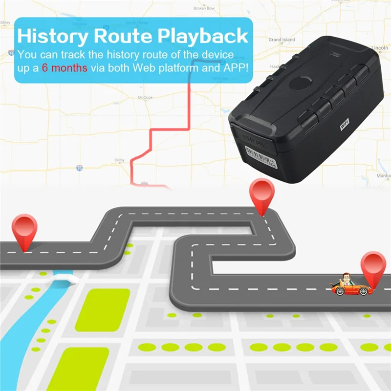 Трекер TKSTAR TK918 GPS с сильным магнитом, автомобильный, с функцией позиционирования в реальном времени, управление автопарком, длительное время ожидания, сигнализация - штекер ЕС