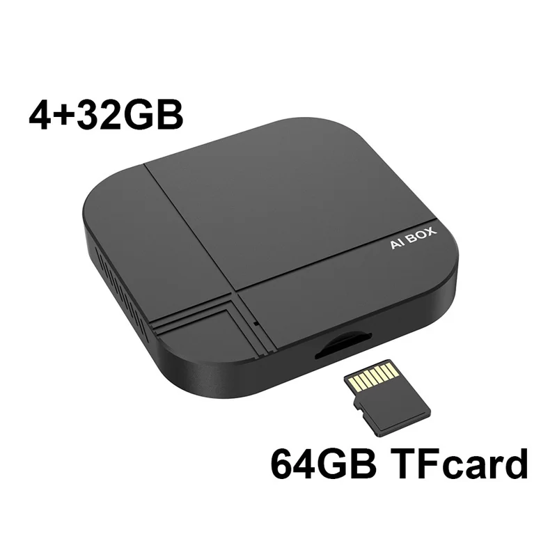 K712 4+32GB Wireless CarPlay Android Auto AI Box Adapter for iPhone Android Vehicles - Black