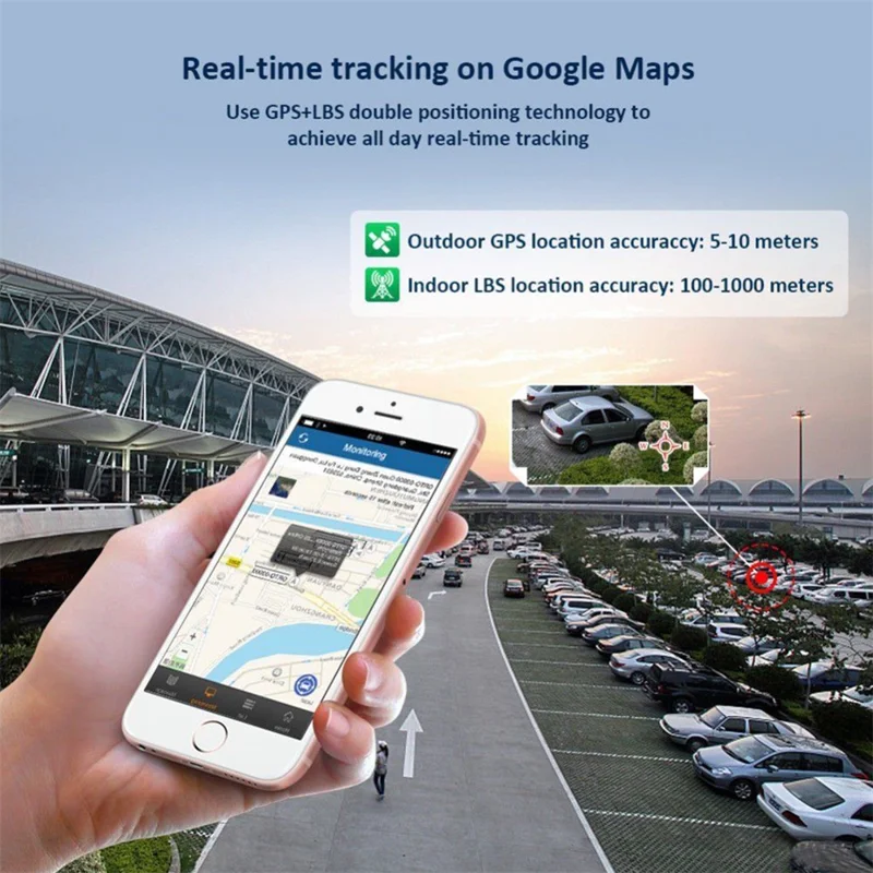 TKSTAR TK907 2G GPS Tracker 20000mAh Battery Magnetic Vehicle Asset Locator - Black