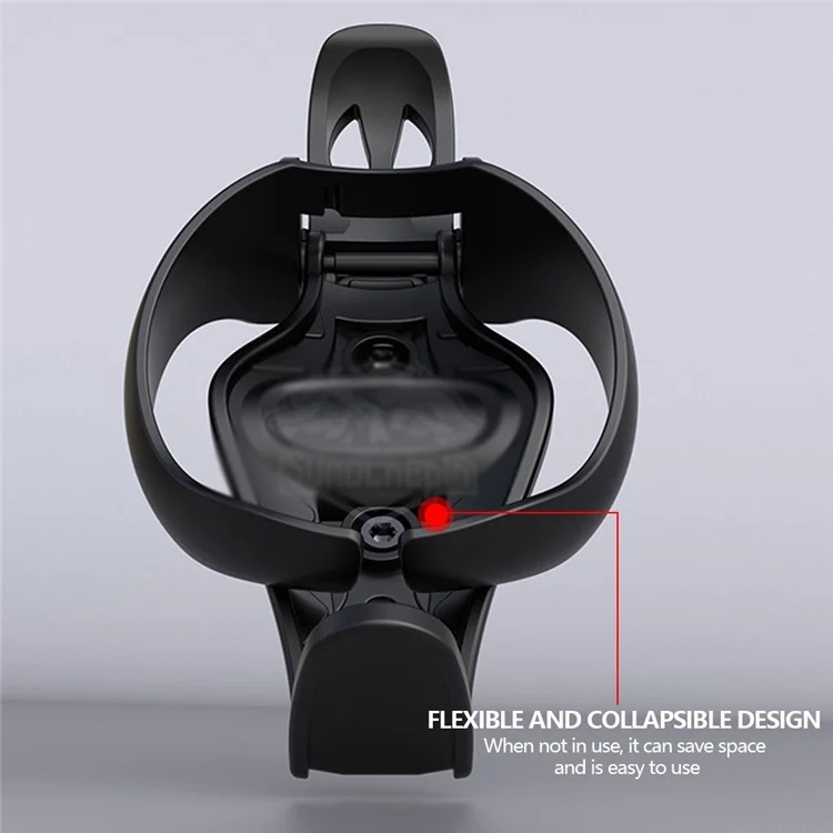 ABS Bottle Holder Portable Riding Water Cup Holder Mount with Bracket - Black