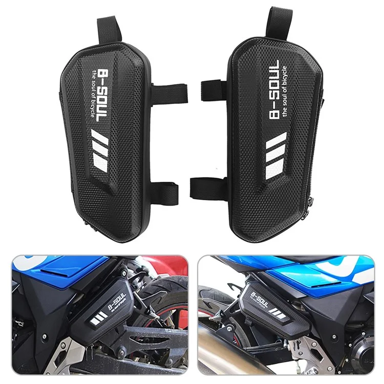 B-SOUL 2 piezas Bolsa lateral izquierda y derecha para motocicleta Bolsa de herramientas de reparación impermeable de cáscara dura, 2L