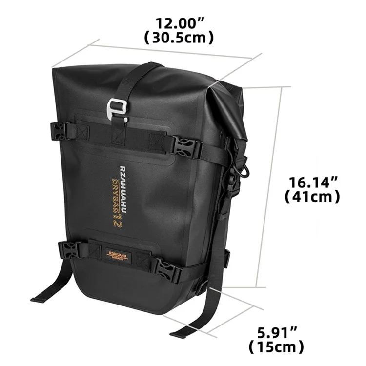 RZAHUAHU 16L Motorcycle Rear Bag Motor Side Tail Bag Waterproof Saddle Storage Bag Motorbike Touring Bag