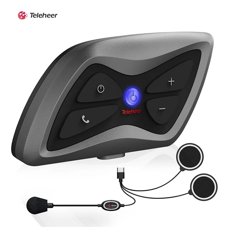 TELEHEER T6plus Motorcycle Helmet Bluetooth Headphone Outdoor Headset Waterproof Motorbike Sports Headset