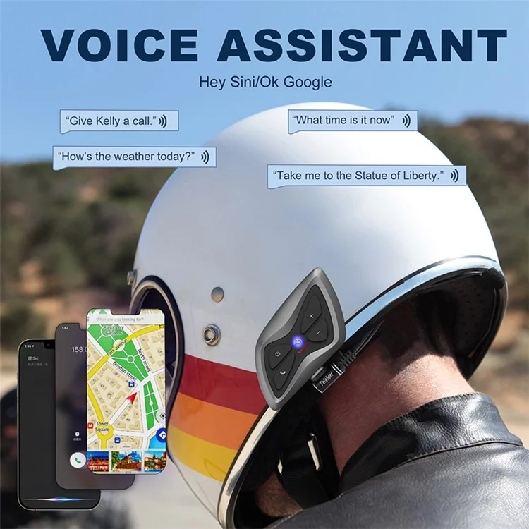 Teleheer T6plus Motorcycle Capacete Bluetooth Fone De Ouvido Ao Ar Livre Fone De Automóvel À Prova D'água No Fone De Ouvido Esportivo