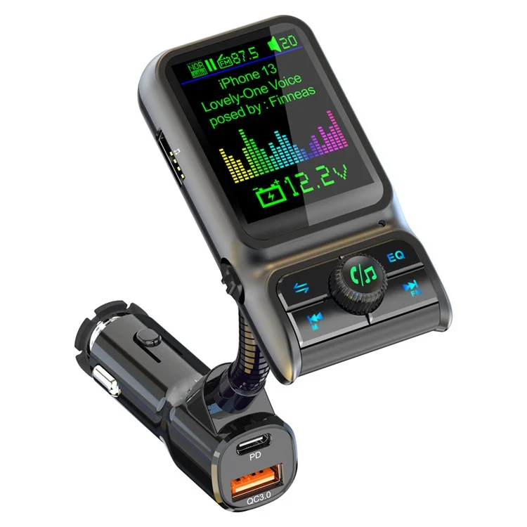BC85 Car Bluetooth-compatible Player QC3.0 / PD Fast Charger 1.77" Color Screen Car FM Transmitter Support EQ Sound Adjustment