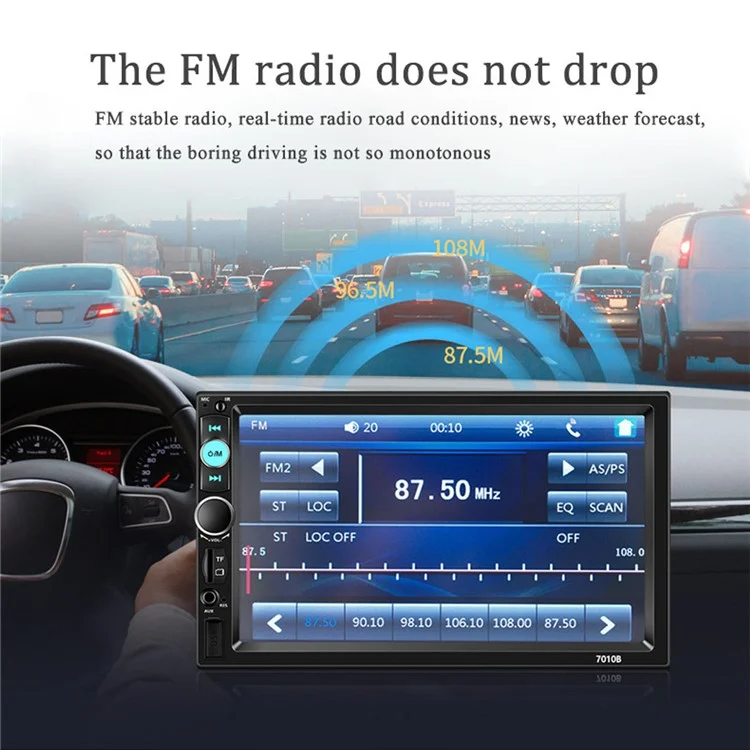 7010B 7-inch Touch Screen Car MP5 Player Multi-functional Car Audio Device Parking System