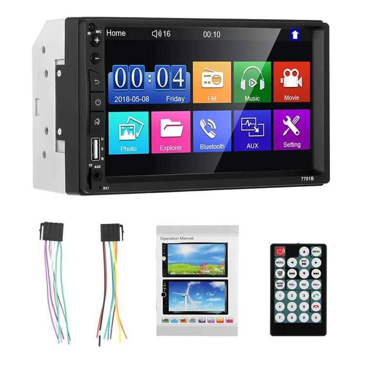7701B 7-inch MP5 Carplayer Navigator Center Console Video Recorder with Radio (FM) / AUX  / Bluetooth-compatible Functions