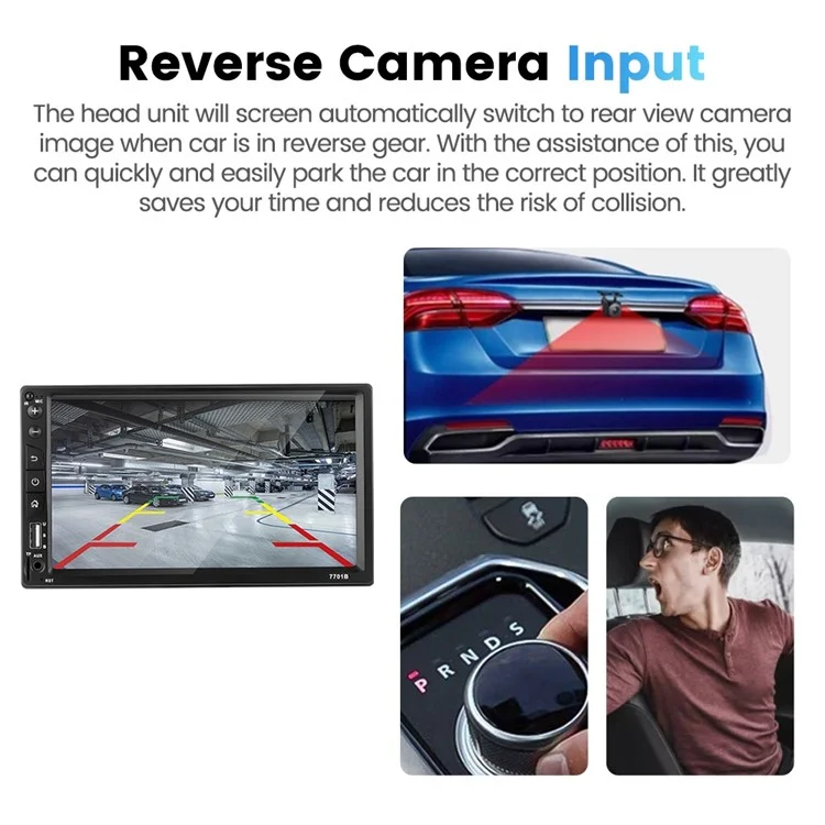 7701B 7-inch MP5 Carplayer Navigator Center Console Video Recorder with Radio (FM) / AUX  / Bluetooth-compatible Functions