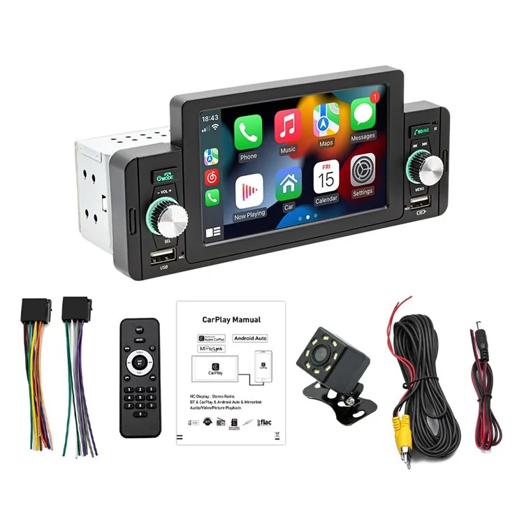 SWM 160C 5-inch Car Stereo with 8 LED Reverse Cameras Portable Car Radio Receiver MP5 Audio Player