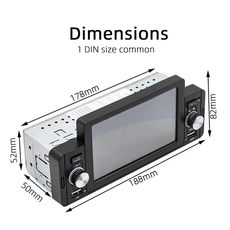 SWM 160C Estereo de Automóvil de 5 Pulgadas Con 8 Cámaras de Inversa LED Receptor de Audio de Radio Portátil de Auto Portátil