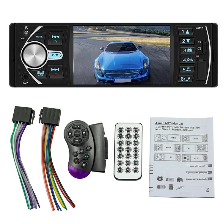 4022B 12V Car MP5 Player Steering Wheel Control 4.1-inch Screen Auto Stereo Audio