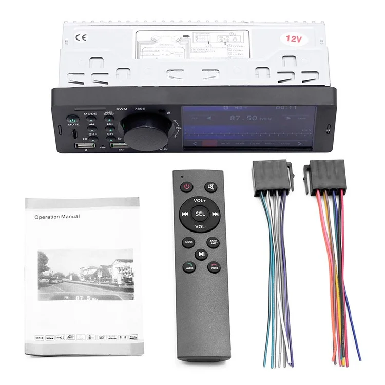 7805 Car Radio MP5 Player HD 4,1-дюймовый Экран FM Stereo Audio с Usb-зарядным Портом (без Батареи)